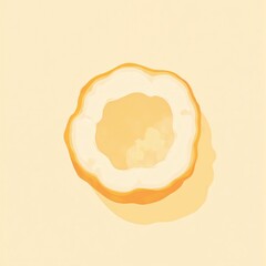 Halved Pattypan Squash, Minimalist Food Illustration