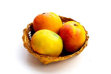 Mango on white background. Tropical fruit