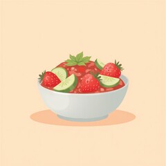 Strawberry Cucumber Salsa in Bowl