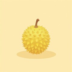 Yellow Durian Fruit Illustration