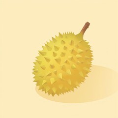 Yellow Durian Fruit Illustration