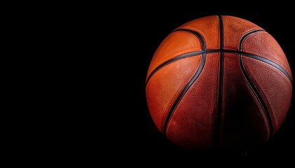 Basketball on black background