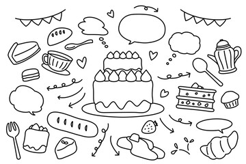 ケーキ 吹き出し 矢印 セット