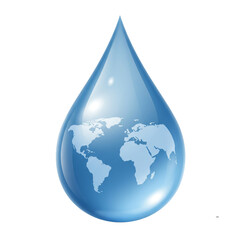 Fototapeta premium 3D Water Drop Showing Earth Hydration Environment Natural Water Resource Liquid Planet Sustainability Cleanliness