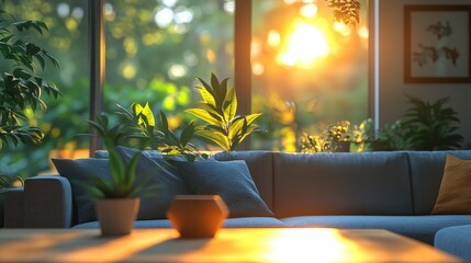 Modern Living Room with Stylish Furniture and Soft Natural Light, Showcasing Minimalist Elegance and Comfort.