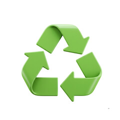Fototapeta premium 3D Green Recycle Symbol Arrows Ecology Environment Waste Management Sustainability Circular Economy Green Movement