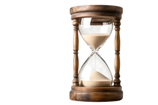 Vintage Wooden Hourglass Timepiece with Flowing Sand for Time Management
