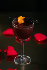Blackberry Amour on brass table