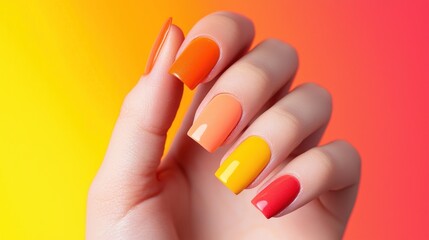 A warm, sunset-inspired gradient with orange, yellow, and red hues.