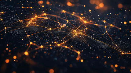 Fototapeta premium Cosmic Network: An ethereal, data-driven visualization of interconnected networks, sparking ideas of advanced technologies and innovative concepts.