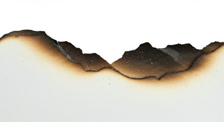 Fototapeta premium Burned Paper Edge Abstract Texture with Charred Peaks