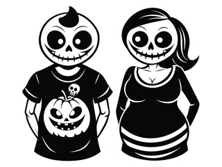 Three wise characters, a black and white family vector illustration, bring funny holiday fun