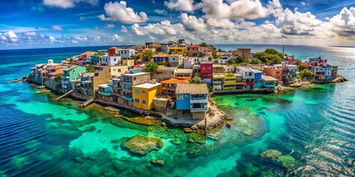 Panoramic View of Santa Cruz del Islote, Colombian Caribbean Island