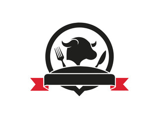 Vector illustration icon of a cartoon Cow animal design