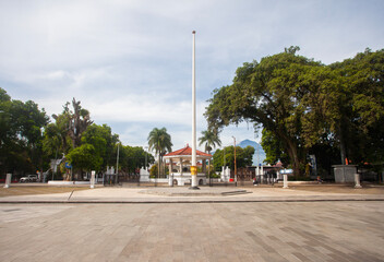 Obraz premium Pendopo, a hall building part of the Garut Regent's office complex, is located in front of the Garut City square near the Garut Grand Mosque.