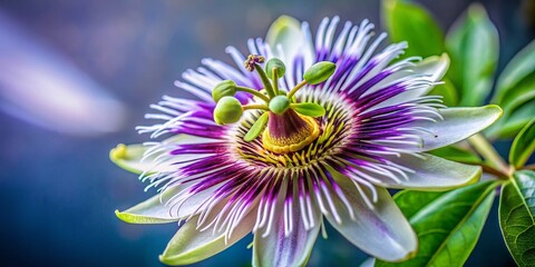 Passionfruit Blossom: Architectural Detail, Vibrant Purple Flower Close-up
