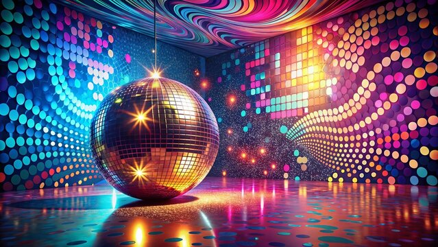 Retro Disco Party Wallpaper: 70s Glam Studio Nightclub Flyer Design