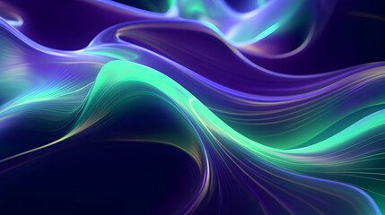 Gradient flowing wave design in vibrant colors purple and teal illustration