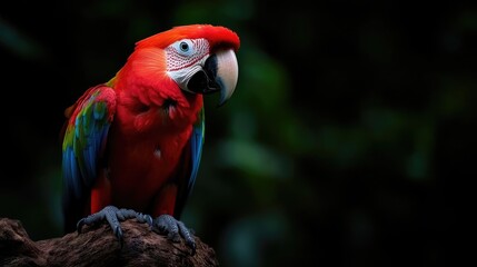 Obraz premium Vibrant parrot perched on a branch