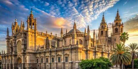 Seville Cathedral Spain Minimalist Architecture Sunlight Exterior