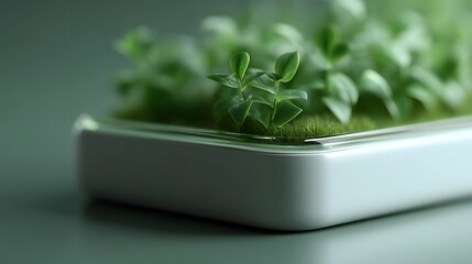 Futuristic green energy-efficient monitor interface