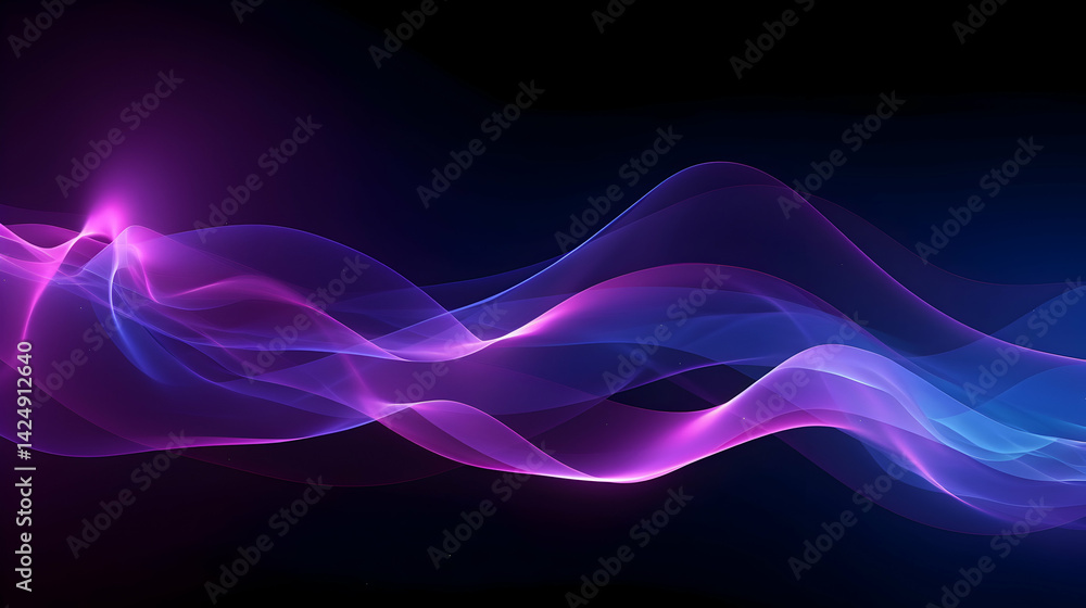 Poster elegant flowing wave illustration with smooth gradient transition in hues