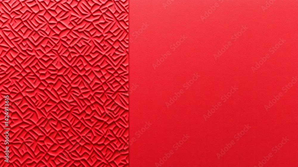 Poster a red background with a red and white pattern. the red background is the main focus of the image