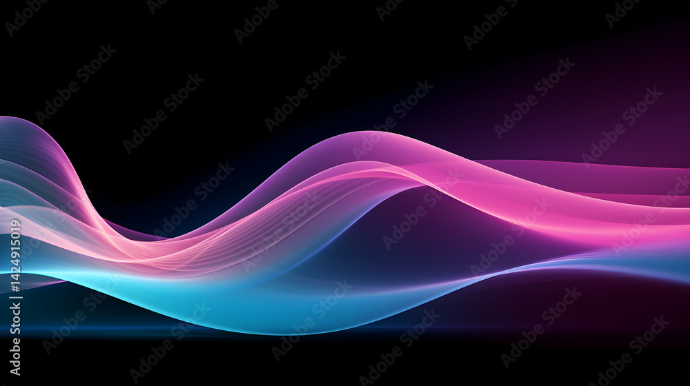 Poster abstract flowing ribbons on dark backdrop create a visually stunning display