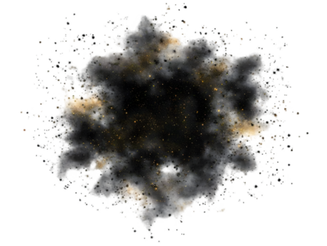 Abstract Explosion Smoke Effect with Transparent Background Isolated Illustration