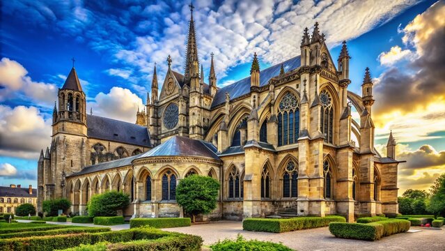 Soissons Cathedral: Gothic Architecture, France, Historical Landmark, Exterior View, Daylight