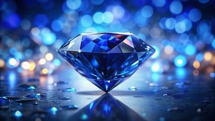 Sparkling Blue Sapphire Gemstone with High Depth of Field