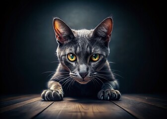 Spooky Feline Shadow: Surreal Pet Photography, Creepy Cat Art