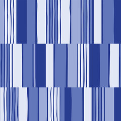 Abstract Blue Vertical Stripes for Textile Print for Fabric, Seamless Pattern