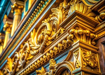 St. Isaac's Cathedral Macro: Intricate Architectural Detail, Close-Up Gold Leaf