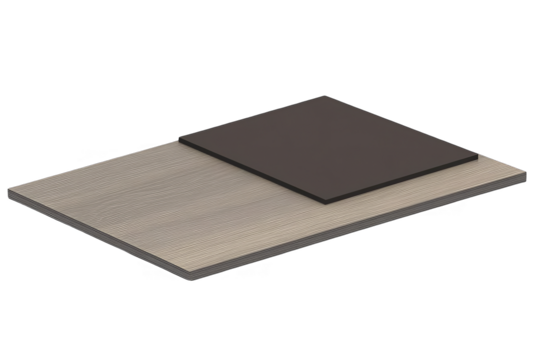Abstract Geometric Layered Structure with Gray and Brown Elements