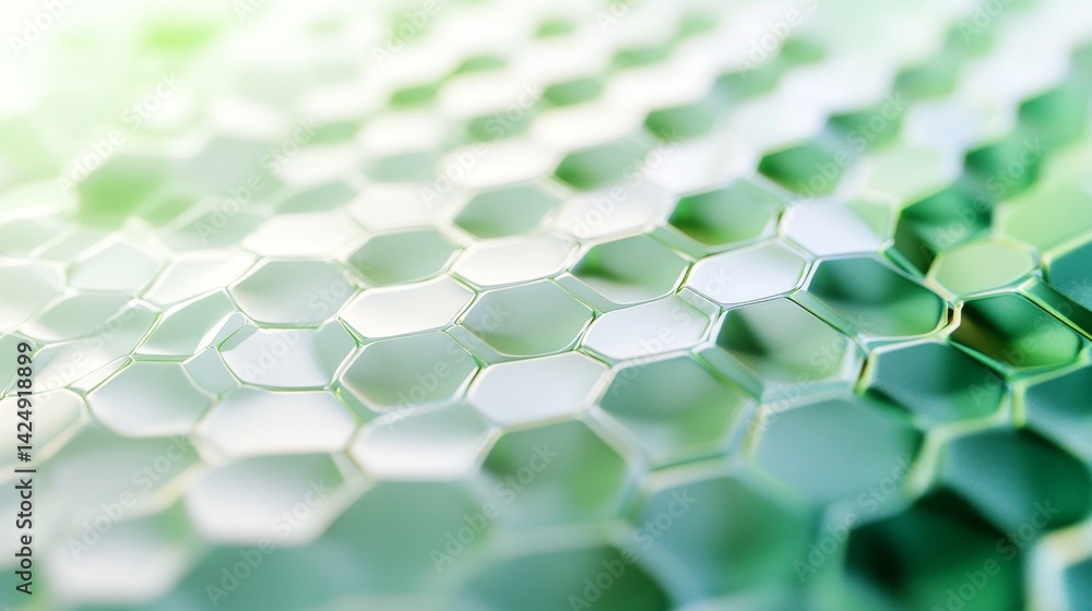 Poster exploring honeycomb structures in nature scientific context close-up view abstract concept green env