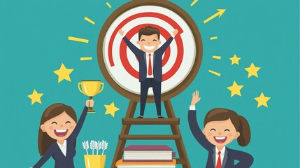 Business Success. Teamwork, Achievement