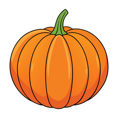 A watercolor pumpkin features soft, blended hues of orange, yellow, and green, with delicate brushstrokes creating a vibrant, artistic depiction of autumn's iconic symbol.