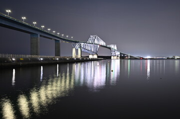 Night view of Tokyo Gate Bridge