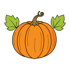 A bright orange pumpkin surrounded by colorful autumn leaves, capturing the cozy, festive spirit of fall with warm hues and natural charm.