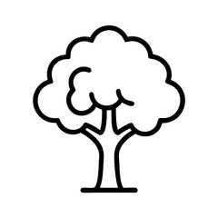 elm tree line drawn outline vector art - illustration of elm tree isolated transparent background