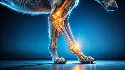 Surreal X-Ray of a Canine Leg:  A Dreamlike Veterinary Image