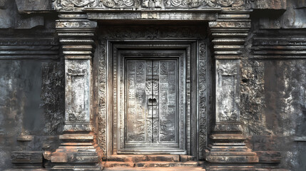 Fototapeta na wymiar Ancient temple doorway. Faelight Temple. Illustration