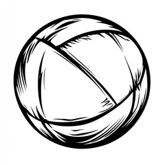 Fototapeta premium Vintage hand-drawn sketch of a volleyball.