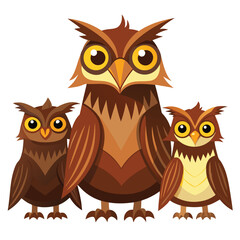 Potoo birds set shilhotee vector isolated on white background