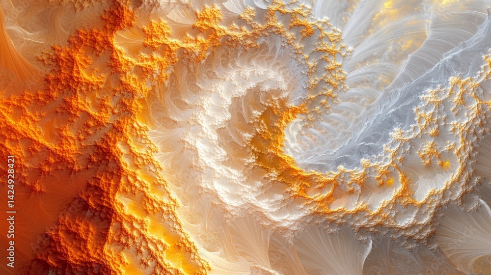 Poster swirling abstract patterns digital art creation vibrant colors artistic environment close-up view mo
