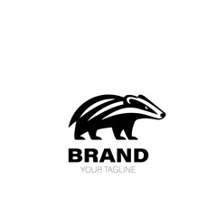 Badger Logo. Badger Logo Design. Badger Logo Brand. Badger Logo Vector Design Isolated on White Background