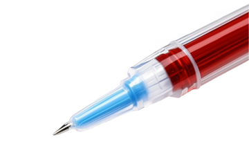 Close Up Of A Red And Blue Pen Isolated On A Transparent Background