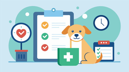Fototapeta premium A timesaving tool for veterinarians reducing the need for manual recordkeeping and enabling them to prioritize and focus on providing the best care. Vector illustration