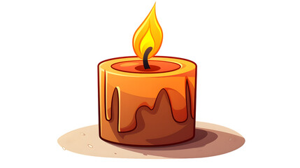 Illustration of a Colorful Comic Book Style Cartoon Depicting a Glowing Lit Candle